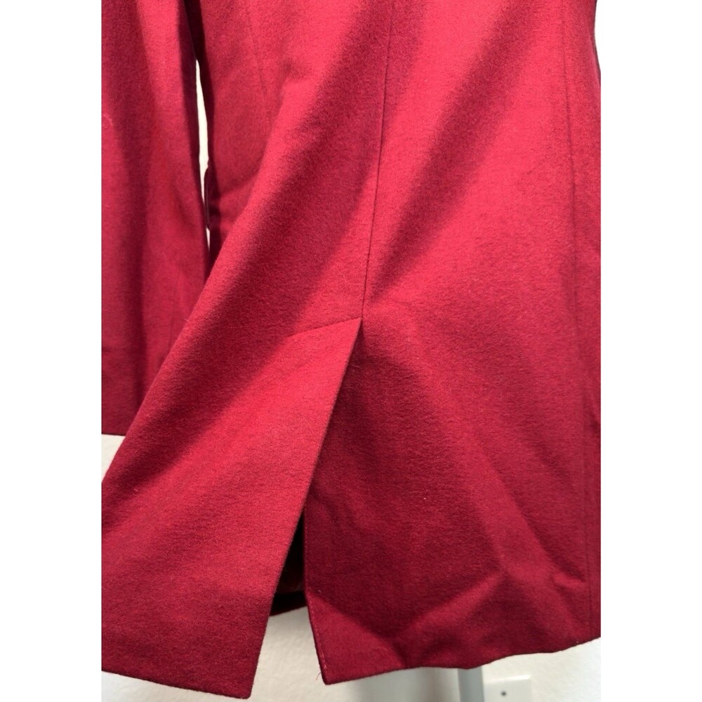 Sam Edelman Red Wool Blend Coat Womens M Single Breasted Tailored Pea Coat - Picture 8 of 16